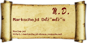 Markschejd Dömös névjegykártya